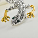 Fashion Crystal Rhinestone Gecko Lizard Animal Brooch Pins Men Women Jewelry