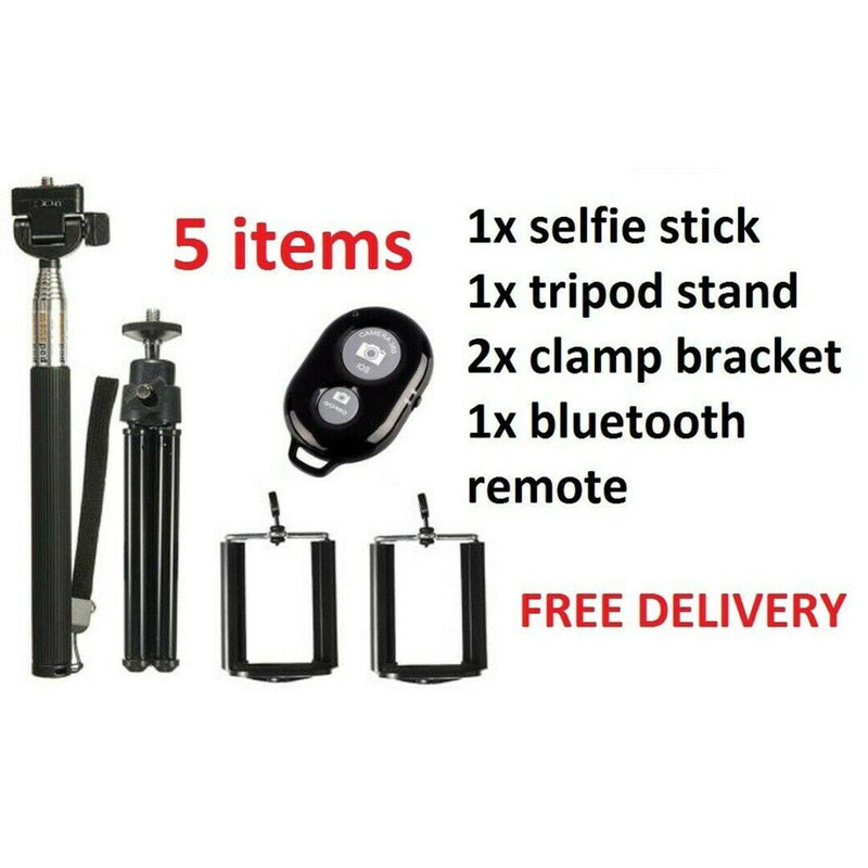 Extendable Selfie Stick Monopod Tripod Wireless Remote Shutter for Cell Phone bs