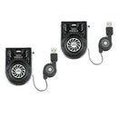 2pcs Laptop Cooler Fan Mini Vacuum Cooler LED External Cooling USB Powered