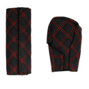2pcs Car Leather Hand Brake Shift Knob Cover Gear Case Car Interior Decor