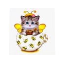 5D Diamond Painting Animal Cat Bee Art Drill Cross Stitch Kit for Baby Kids