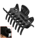 12Pcs Women Girls Black Plastic Headwear Hair Claw Clip Clamp Barrette Simple