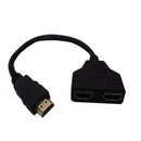 1080P HDMI Port Male to 2 Female 1 In 2 Out Splitter Cable Adapter Converte P9F9