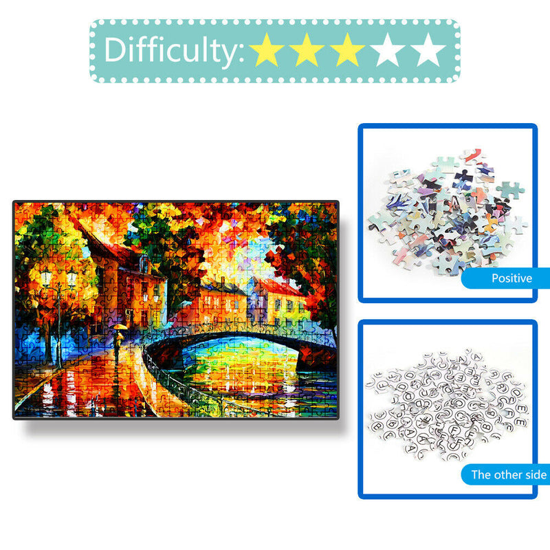 DIY Rainy Night Paper Puzzles 1000pcs for Adults Kids Jigsaw Picture Toys
