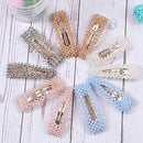 10 Pcs Rhinestone Hair Clips For Women And Ladies Shining Crystal Snap Clip