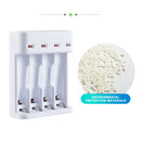 For AA/AAA Battery Smart 4-slot USB Recharge Charger Fast Charging Dock w/ Cable