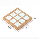 9 Grids Bamboo Jewelry Display Ring Display Stand Holder Showcase Organizer