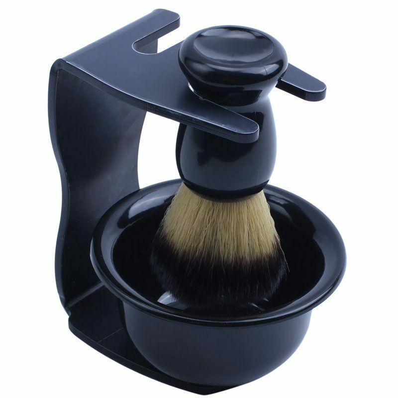 Men's Shaving Removal Hair Shaving Brush Holder + Badger Shaving Brush + Bo L2E8