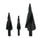 3pcs HSS Step Drill Bit Set Spiral Cutter Tools Change Speed Black 4-32mm