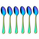 Rainbow color TeaSpoons Coffee Spoon Mini Cake Spoon Stainless Steel Set of O5L2