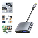 USB Type-C Hub Dock USB 3.0 VGA Adapter PD Charge Splitter for Macbook Pro