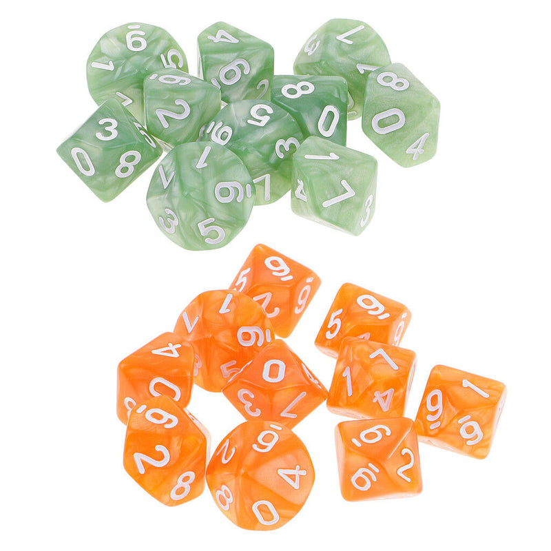 20pcs 10 Sided Dice D10 Polyhedral Dice for Dungeons &Dragons DND RPG MTG