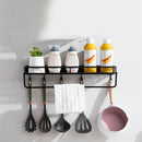 Wall Mounted Black Kitchen Pantry Rack Shelf Cookware Storage Organizer Wit