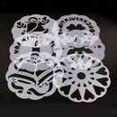 6pcs Plastic Round Cake Stencils Cookie Fondant Mold Christmas Baking Decor