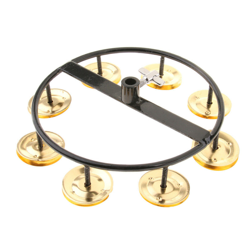 Drum Set Hi-hat Tambourine with Single Row Steel Jingles for Kids KTV Favor