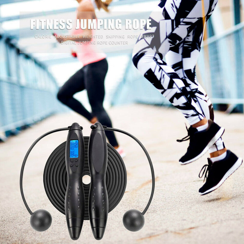Digital Counting Jump Rope w/ Calories Counter Timer Cordless Skipping Rope