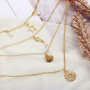 Boho Women Multi-layer Pentagram Cross Pendant Pattern Jewelry Necklace Cho I9B7