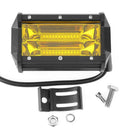 72W 6500K 24LED Yellow Lens Work Light Bar 5in 6000LM 12V Spotlight Lamp