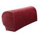 2Pc Stretch Jacquard Sofa Couch Armrest Cover Armchair Arm Slipcovers Red