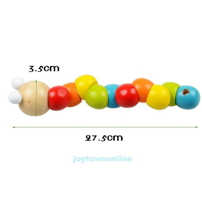 Baby Kids Twist Educational Wooden Learning Toys Blocks Colorful Inchworm Gift