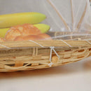 Handmade Bamboo Woven Bug Proof Wicker Food Basket with Gauze Dustproof Cover