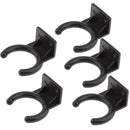 Pack of 5 Durable Wired Microphone Hooker MIC Rack Black