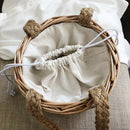 Fashion Summer Women'S Beach Basket Straw Handbag Bucket Bag Wicker Handmad