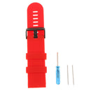 Silicone Accessories Wrist Band W/ Metal Buckle For Suunto  Red