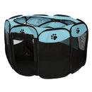 Claw Print Foldable Pet Cat Dog Tent House Guard Playpen Fence (Sky Blue) A