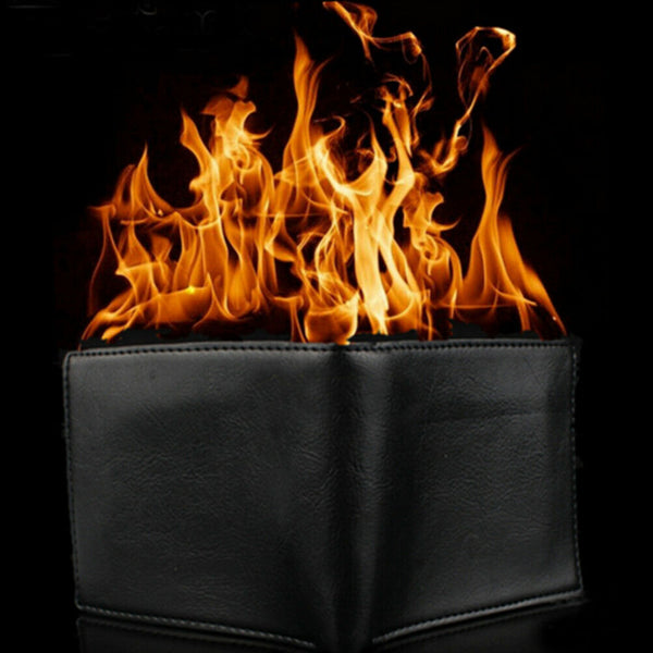 Magic Trick Flame Fire Wallet Leather Magician Stage Perform Street Prop Show 3C