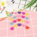 20x wood sewing button scrapbooking heart mixed two holes dot pattern 15x13mm HK