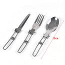3 pcs 1 set Portable Outdoor Camping Foldable Cutlery Set Spoon Fork Kni_