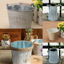 10pieces Shabby Galvanised Metal Iron Flower Plants Buckets Flower Vase Pots