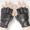 Men'S Outdoor Exercise Sport Mens Half Finger Leather Glove Leather Black C