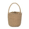 Straw Weaving Shoulder Bucket Handbags Women Top-handle Bags (Light Brown) A