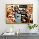 Mosaic Kitchen Pattern 5D DIY Full Drill Diamond Painting Cross Stitch Kit