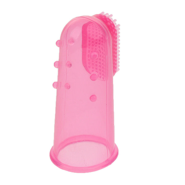 10 Pcs Dog Finger Toothbrush Dental Hygiene Finger Brushes for Dog Cat Pink