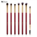 Ducare 7Pcs Red Eye Makeup Brush Set Makeup Brushes Eyeshadow Blending Eyeb