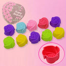 10 Silicone Rose Muffin Cookie Cup Cake Baking Mold Cake Decorating Suppli JYJ