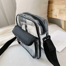Women Shoulder Crossbody Handbags Square Messenger Transparent PVC Totes