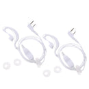 2Pack 2 Pin Radio Earpiece G-Shape Security Headset Inline PTT Mic Earphone