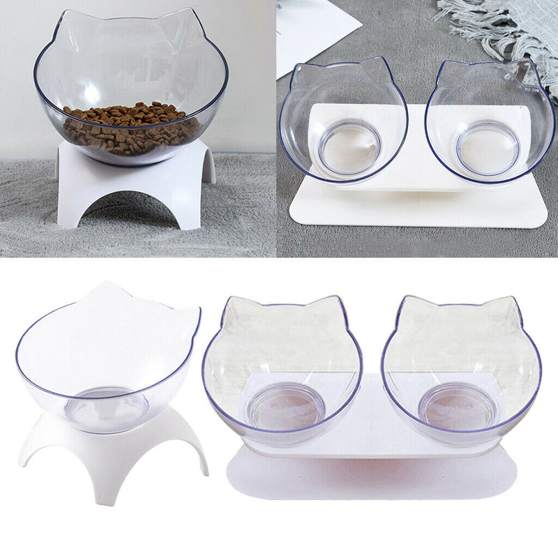 Cat Elevated Bowls Raised Feeder For Small Animals Cats Hamster Double Bowls