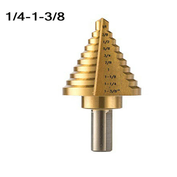 1/4 - 1-3/8 inch Titanium Steel Metal UNI Variable Stepped Down Drill Bit NEO