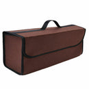 Trunk Organizer Felt Cloth Foldable Car SUV Storage Bag Cargo Box Coffee Color