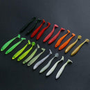 20pcs 2g/7.5cm T-tail Soft PVC Worm Fishing Lures 10 Colors Swim Baits