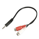 3.5mm Male to 2 RCA Female Jack Stereo Audio Cable Converter Adapter DC3 A