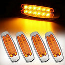 4x Amber 12 LED Slimline Side Marker Slit Lamp Fish-shaped Trailer Car Side F4C8