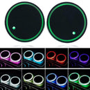 2PCS (7 Color) Car LED Colorful Water Coaster USB Charging Non-Slip Coast ITK