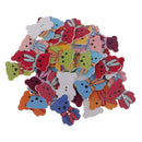 50Pcs Cute WOOD Cartoon Bear Wooden Buttons Kids Baby Cloth DIY Sewing Craft