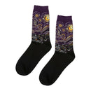 Men's Funny Colorful Patterned Middle Cut Crew Sports Casual Socks 2 Pairs